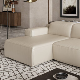 Valencia Valentina Leather Three Seats With Left Chaise Recliner Sofa Beige Nappa 11000 Leather Kiln Dried Wood - thumbnail 5