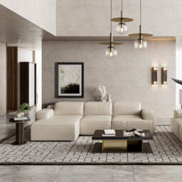 Valencia Valentina Leather Three Seats With Left Chaise Recliner Sofa Beige Nappa 11000 Leather Kiln Dried Wood - thumbnail 4