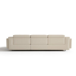 Valencia Valentina Leather Three Seats With Left Chaise Recliner Sofa Beige Nappa 11000 Leather Kiln Dried Wood - thumbnail 8