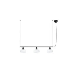 Luminosa Lighting Luminosa Tatawin Small Bar Pendant Ceiling Light Black, Gloss White 3X E27