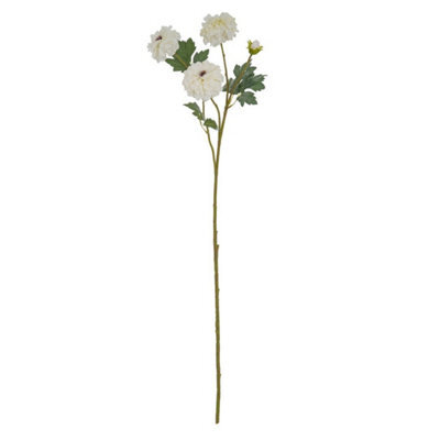 Hill Interiors African Marigold Large Spray Artificial Flower - Plastic - L11 X W11 X H100 Cm - White - image 1