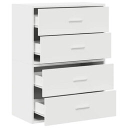 Walplus Cabinets With 2 Drawers 2 Pcs White 60X31X40 Cm Engineered Wood - thumbnail 5
