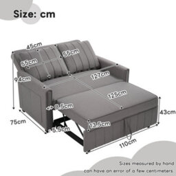Matteo Dark Grey Multifunctional Folding Sofa Bed - 127Cm - thumbnail 3