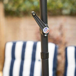 Primrose 4 Seater Garden Furniture Dining Set With Reversible Cushions And Crank Parasol In Navy - thumbnail 4