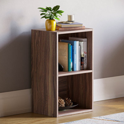 Lassic Vida Designs Oxford Walnut 2 Tier Cube Bookcase Freestanding Shelving Unit (H)540mm (W)320mm (D)240mm