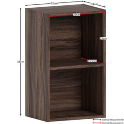 Lassic Vida Designs Oxford Walnut 2 Tier Cube Bookcase Freestanding Shelving Unit (H)540mm (W)320mm (D)240mm - thumbnail 2