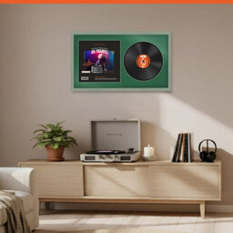 "30X17"" Green Classic Vinyl Record Frame With Emerald Mount For 12 Inch Lp Album Cover & Disc - Ak Frames" - thumbnail 8