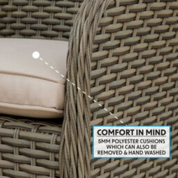 Dellonda Chester Rattan Garden Dining Arm Chairs & Cushions, Set Of 2, Brown - thumbnail 3