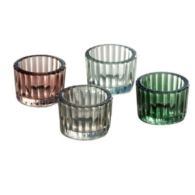 4Pc Candle Holder Stylish Glass For Tea Lights Tapered Votive Candles For Home Party Decoration Table Centrepiece Celebrations ... - image 1