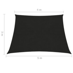 Berkfield Sunshade Sail 160 G/m2 Black 4/5X3 M Hdpe - thumbnail 6