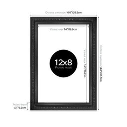 12X8 Black Ornate Picture Frame (30.5 X 20.3Cm) Poster, Photo, Artwork, Gallery Wall Or Print - thumbnail 2