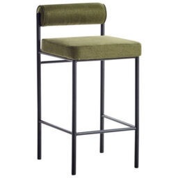 Beliani Set Of 2 Bar Chairs Amaya Green - thumbnail 4