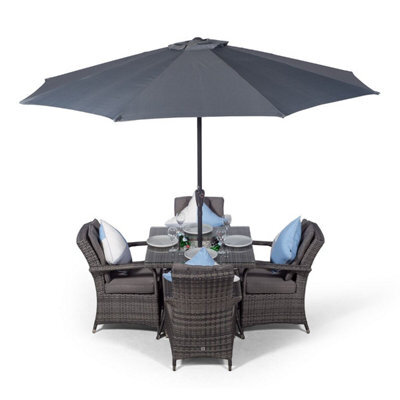 That's Furniture Arizona Square 4 Seater Patio Dining Set With Ice Bucket Drinks Cooler - Grey - image 1