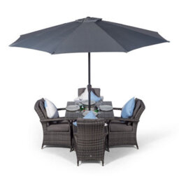 That's Furniture Arizona Square 4 Seater Patio Dining Set With Ice Bucket Drinks Cooler - Grey - thumbnail 1