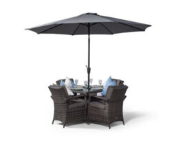 That's Furniture Arizona Square 4 Seater Patio Dining Set With Ice Bucket Drinks Cooler - Grey - thumbnail 2