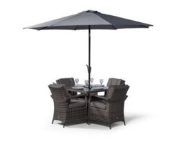 That's Furniture Arizona Square 4 Seater Patio Dining Set With Ice Bucket Drinks Cooler - Grey - thumbnail 3