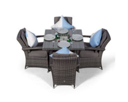 That's Furniture Arizona Square 4 Seater Patio Dining Set With Ice Bucket Drinks Cooler - Grey - thumbnail 4