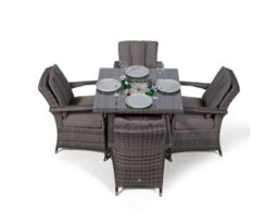 That's Furniture Arizona Square 4 Seater Patio Dining Set With Ice Bucket Drinks Cooler - Grey - thumbnail 5