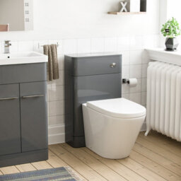 Nes Home Lex 500mm Vanity Basin Unit, Wc Unit & Ellis Back To Wall Toilet Grey - thumbnail 2