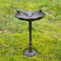 Selections Ornate Cast Iron Tall Wild Bird Bath Free Standing Bird Feeder With Ornamental Birds