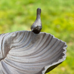 Selections Ornate Cast Iron Tall Wild Bird Bath Free Standing Bird Feeder With Ornamental Birds - thumbnail 3