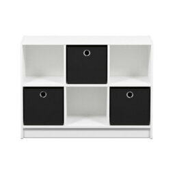 Walplus Furinno Basic 3X2 Bookcase Storage W/bins, White/black - thumbnail 5