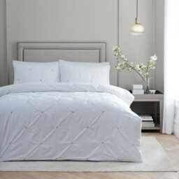 Paoletti Elysia Pinch Pleat Embroidered Duvet Sets, Black, King - thumbnail 1