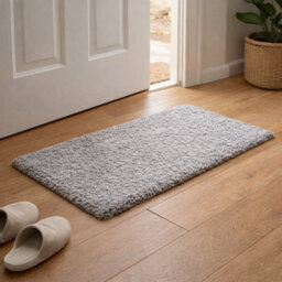 Uetian Silver Shaggy Rug 60X110 Cm Thick 5Cm Pile Soft Rug For Doorway Bedside And Nursery