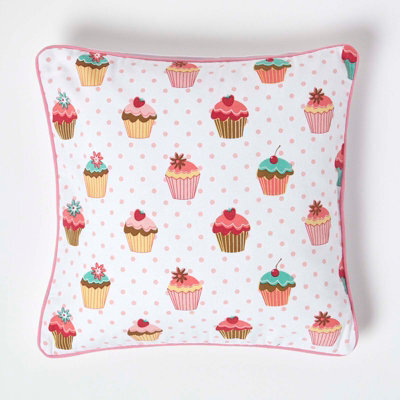 Homescapes Cotton Cup Cakes Cushion Cover, 45 X 45 Cm - image 1