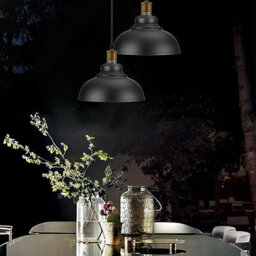Industrial Black Metal Pendant Lamp Shade 29Cm Ceiling Light For Living Room & Kitchen - thumbnail 2