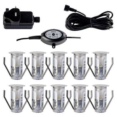 First Choice Lighting Set Of 10 - 15mm Ip67 Cool White Led Decking Kit With Photocell - image 1