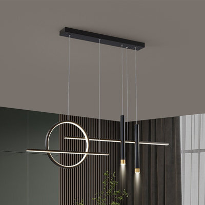 Light Led Pendant Light Height Adjustable Chandelier For Bedroom Kitchen Black  100 Cm - image 1