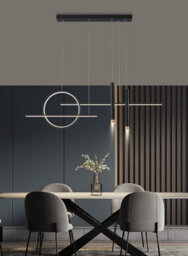 Light Led Pendant Light Height Adjustable Chandelier For Bedroom Kitchen Black  100 Cm - thumbnail 3
