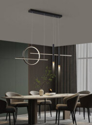 Light Led Pendant Light Height Adjustable Chandelier For Bedroom Kitchen Black  100 Cm - thumbnail 4