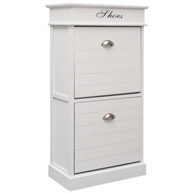 Walplus Shoe Cabinet White 50X28X98 Cm Paulownia Wood - image 1