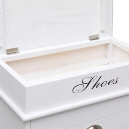 Walplus Shoe Cabinet White 50X28X98 Cm Paulownia Wood - thumbnail 5