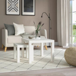 White Side Table 55X55Cm Coffee End Table Bedside Living Room Furniture - thumbnail 3