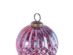 Beliani Set Of 6 Baubles Astral Glass Pink - thumbnail 9