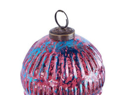 Beliani Set Of 6 Baubles Astral Glass Pink - thumbnail 8