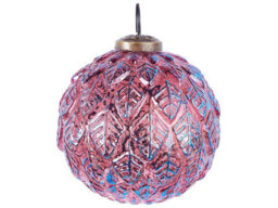 Beliani Set Of 6 Baubles Astral Glass Pink - thumbnail 7