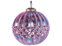 Beliani Set Of 6 Baubles Astral Glass Pink - thumbnail 6