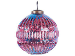 Beliani Set Of 6 Baubles Astral Glass Pink - thumbnail 5