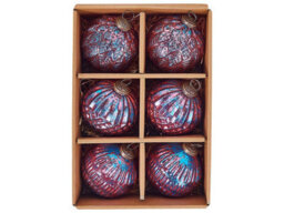 Beliani Set Of 6 Baubles Astral Glass Pink - thumbnail 4