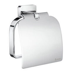 Smedbo Polished Chrome Wall Mounted Toilet Roll Holder /w Lid Cover - thumbnail 1