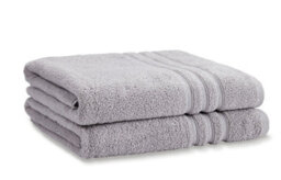Catherine Lansfield Bathroom Zero Twist 500 Gsm Soft & Absorbent Cotton Bath Sheet Pair Silver - thumbnail 1