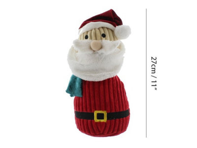 Festive 27Cm Red And White Plush Santa Door Stop