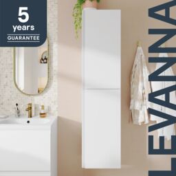 GoodHome Levanna Tall Deep Matt White Bathroom Double Column Cabinet (H)160Cm (W)40Cm - thumbnail 7