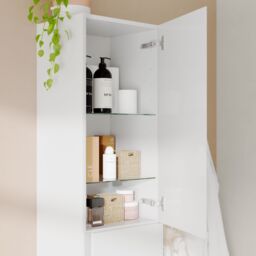 GoodHome Levanna Tall Deep Matt White Bathroom Double Column Cabinet (H)160Cm (W)40Cm - thumbnail 6