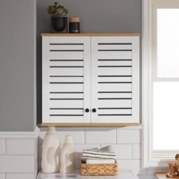 Sobuy Bzr42-W, Bathroom Wall Cabinet Wall Mounted Storage Cabinet Cupboard With 2 Doors,white,w60Xd19Xh56 - thumbnail 5