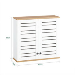 Sobuy Bzr42-W, Bathroom Wall Cabinet Wall Mounted Storage Cabinet Cupboard With 2 Doors,white,w60Xd19Xh56 - thumbnail 3